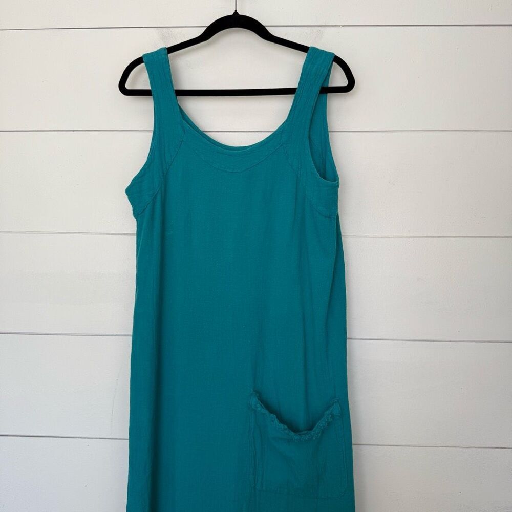 Maria De Guadajara Women’s Medium Blue Green Gauze LagenLook Minimalist Maxi